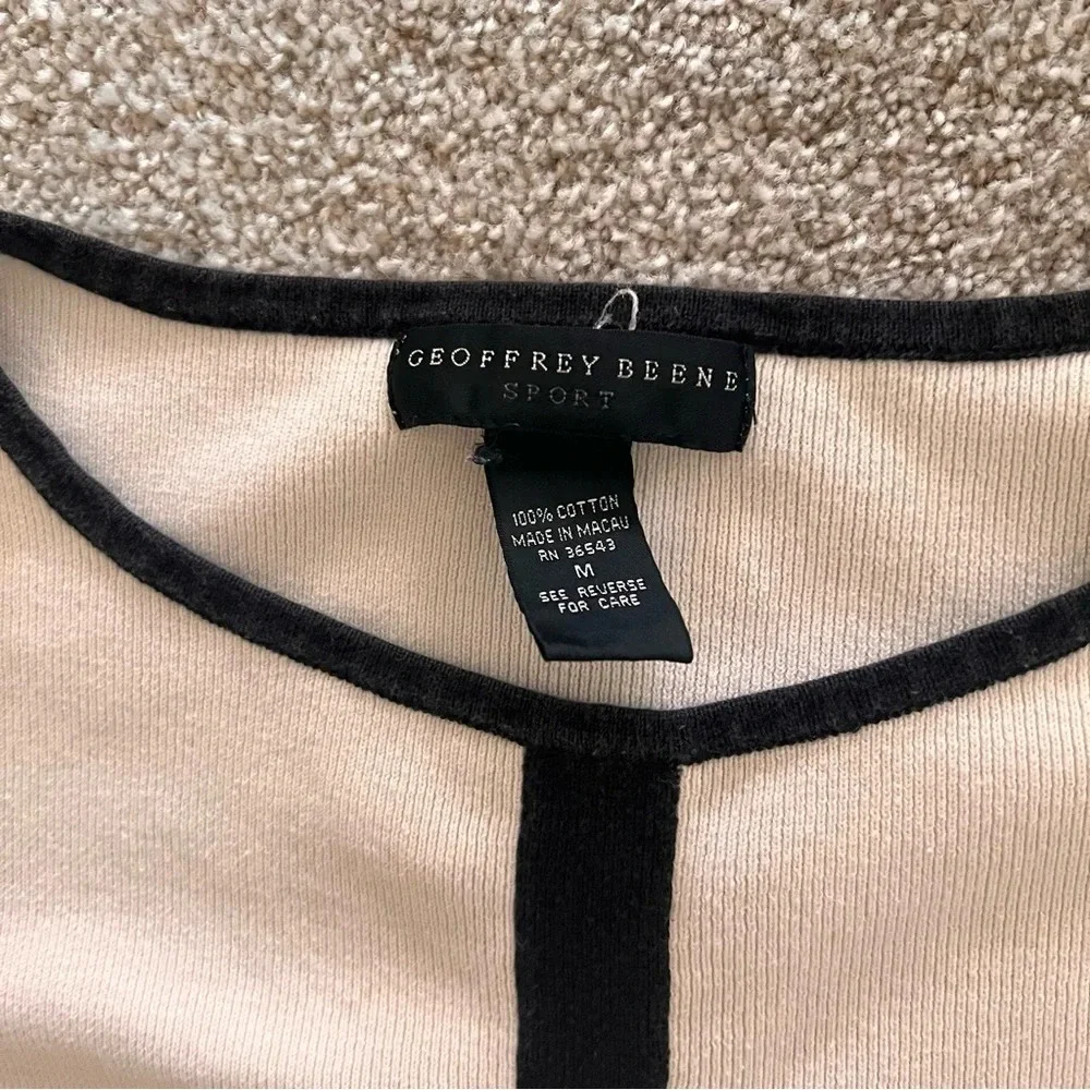 Geoffrey Beene Sport 3/4 Sleeve Black and White V-Neck Sweater 100% Cotton - Picture 6 of 10